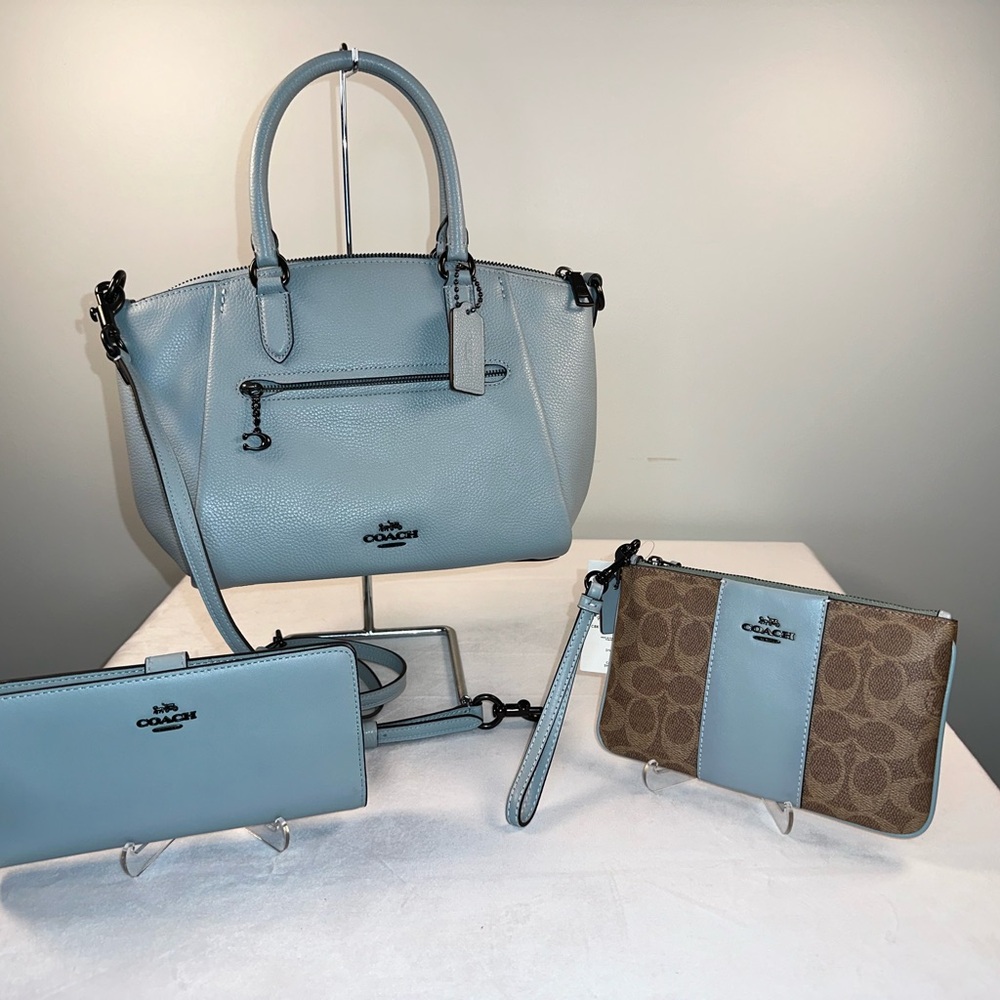 Coach Elise Satchel Set in Aqua